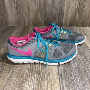 Nike Flex RN Gray Pink Blue Running Sneaker Shoes 642767-063 Women’s US Size 7.5